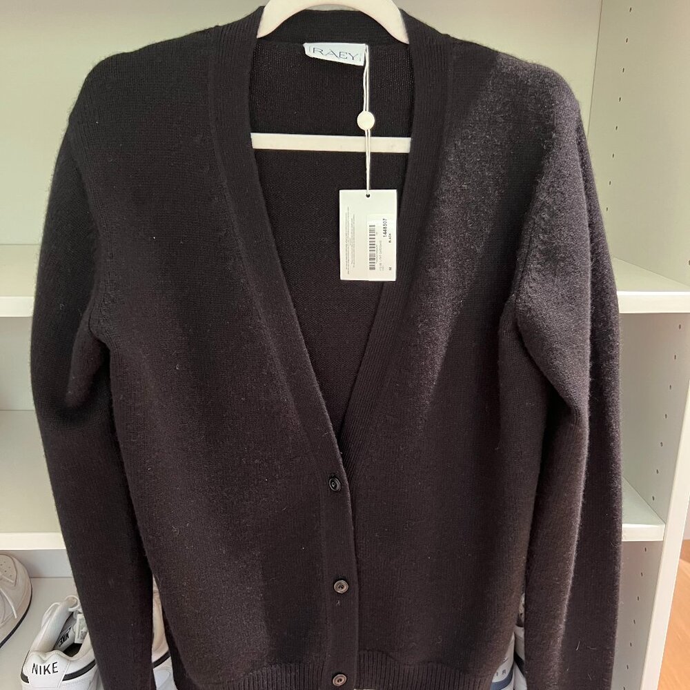 Raey Organic-cashmere knitted cardigan / Black / size M